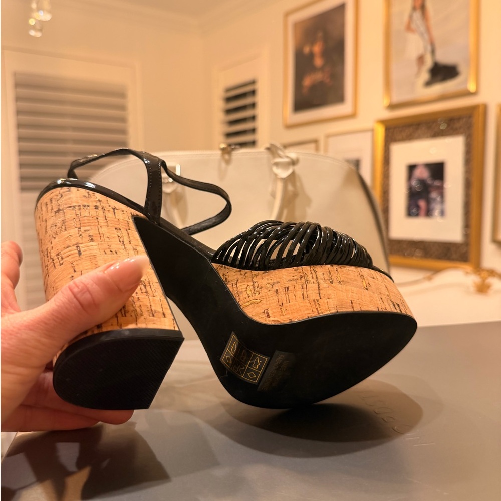 Jeffrey Campbell Black and Tan Platform Heels - Picture 3 of 6